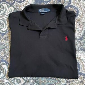 Ralph Lauren Black Polo Shirt Classic Piqué